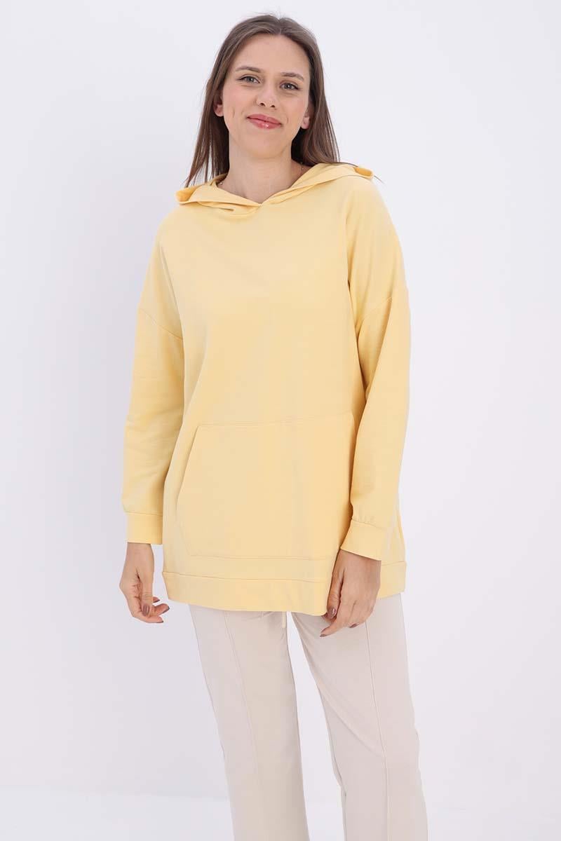 Kangaroo Pocket Hooded Sweatshirt Tunic