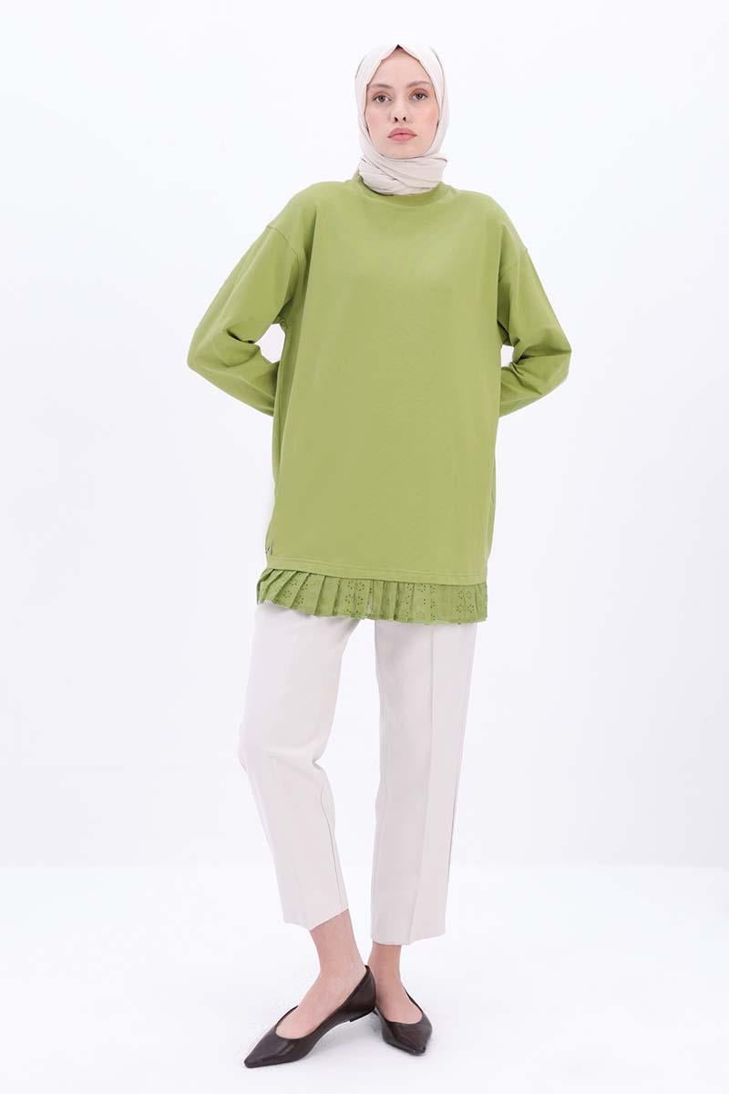 Pamuklu Fisto Detaylı Tunik