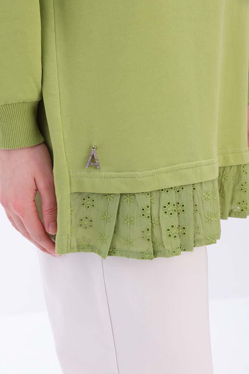 Pamuklu Fisto Detaylı Tunik