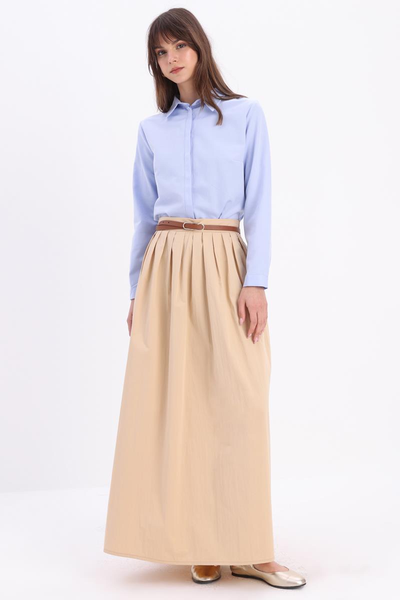 Pleated Flared Skirt