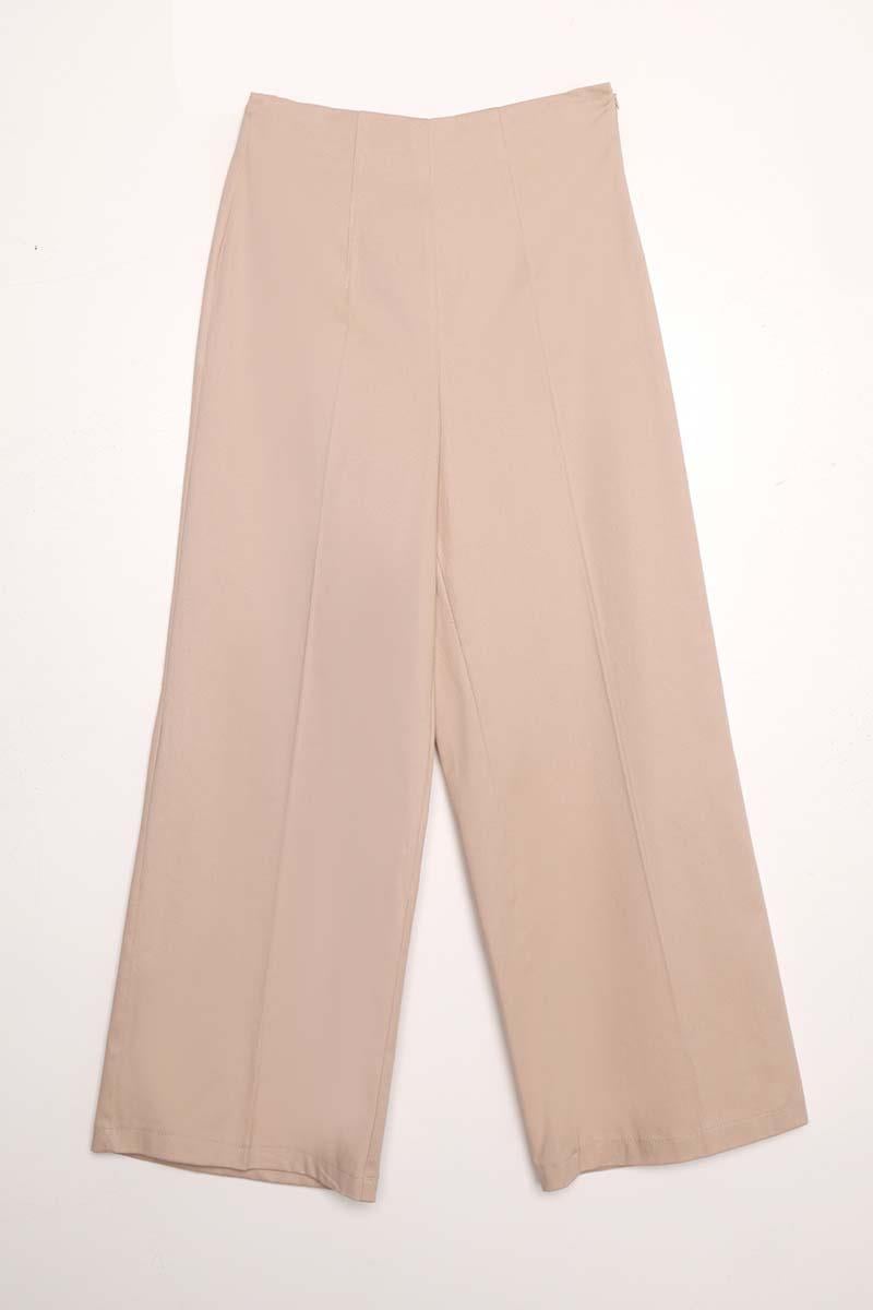 Wide Leg Side Zipper Pants