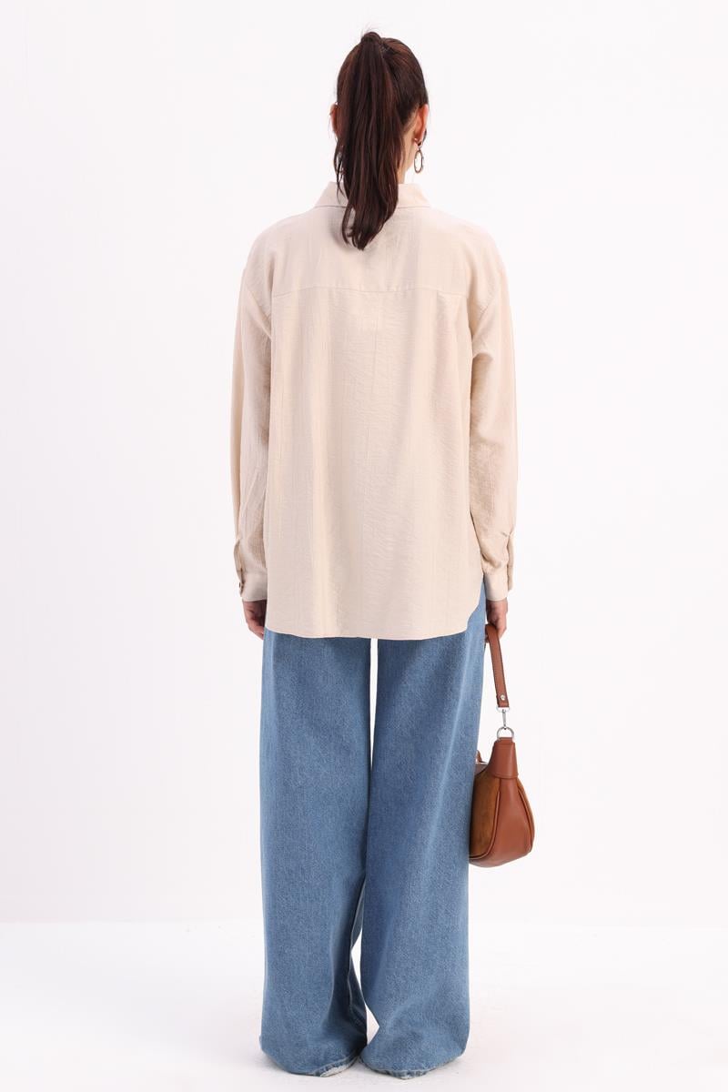 Manşet Detaylı Şık Düğmeli Gömlek