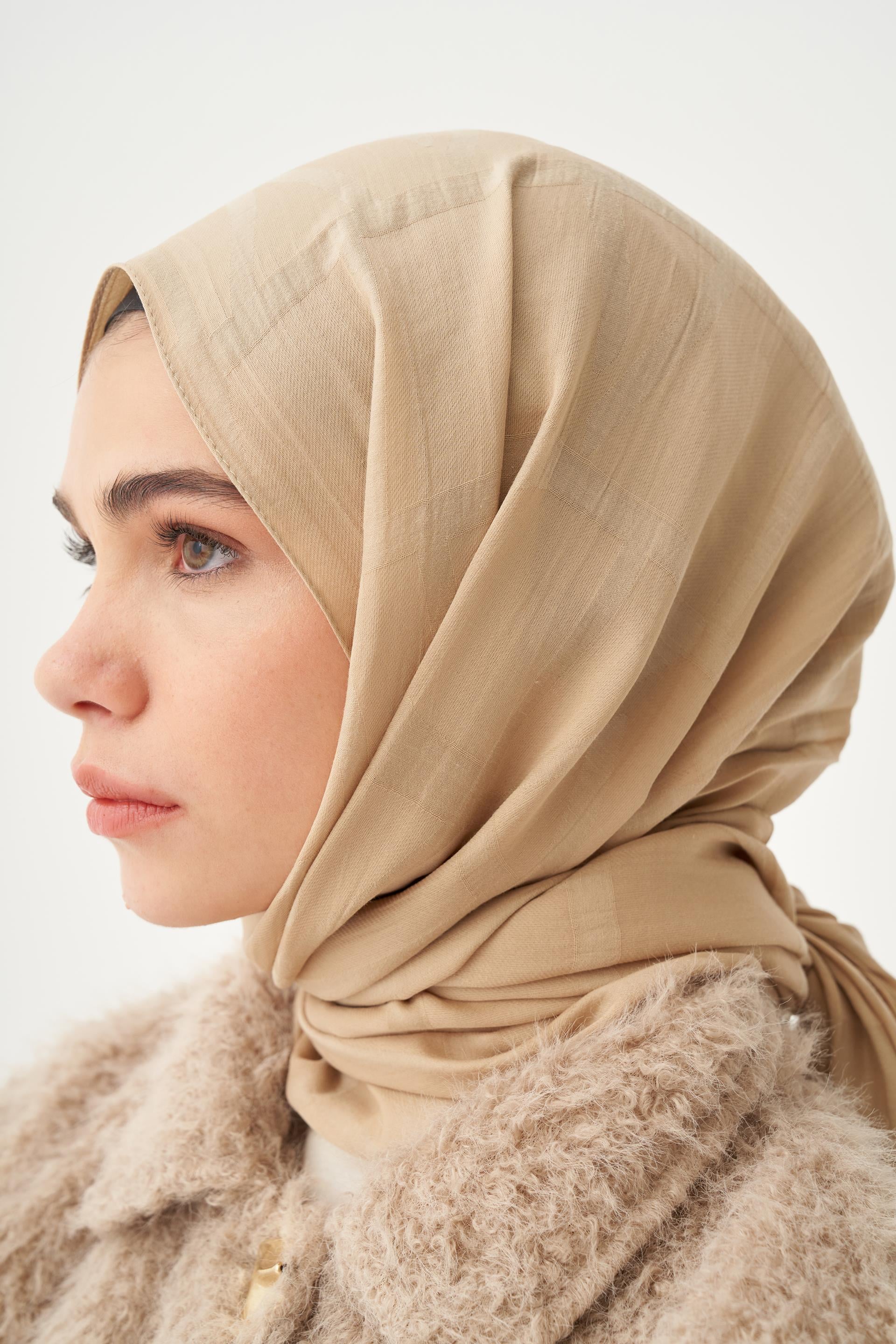 Bej-Modal Pamuklu Şal