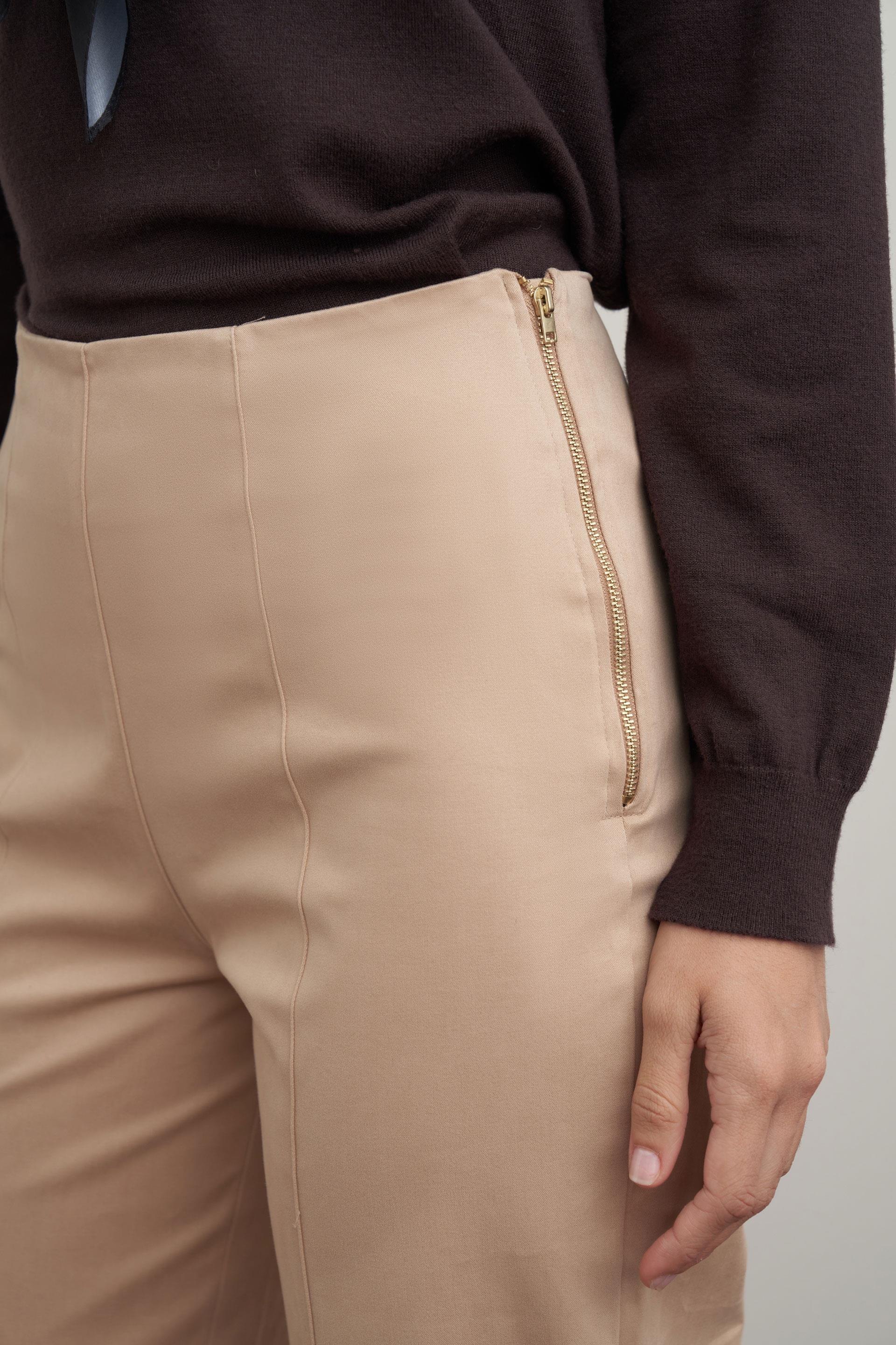 Bej-Parçalı Gabardin Pantolon