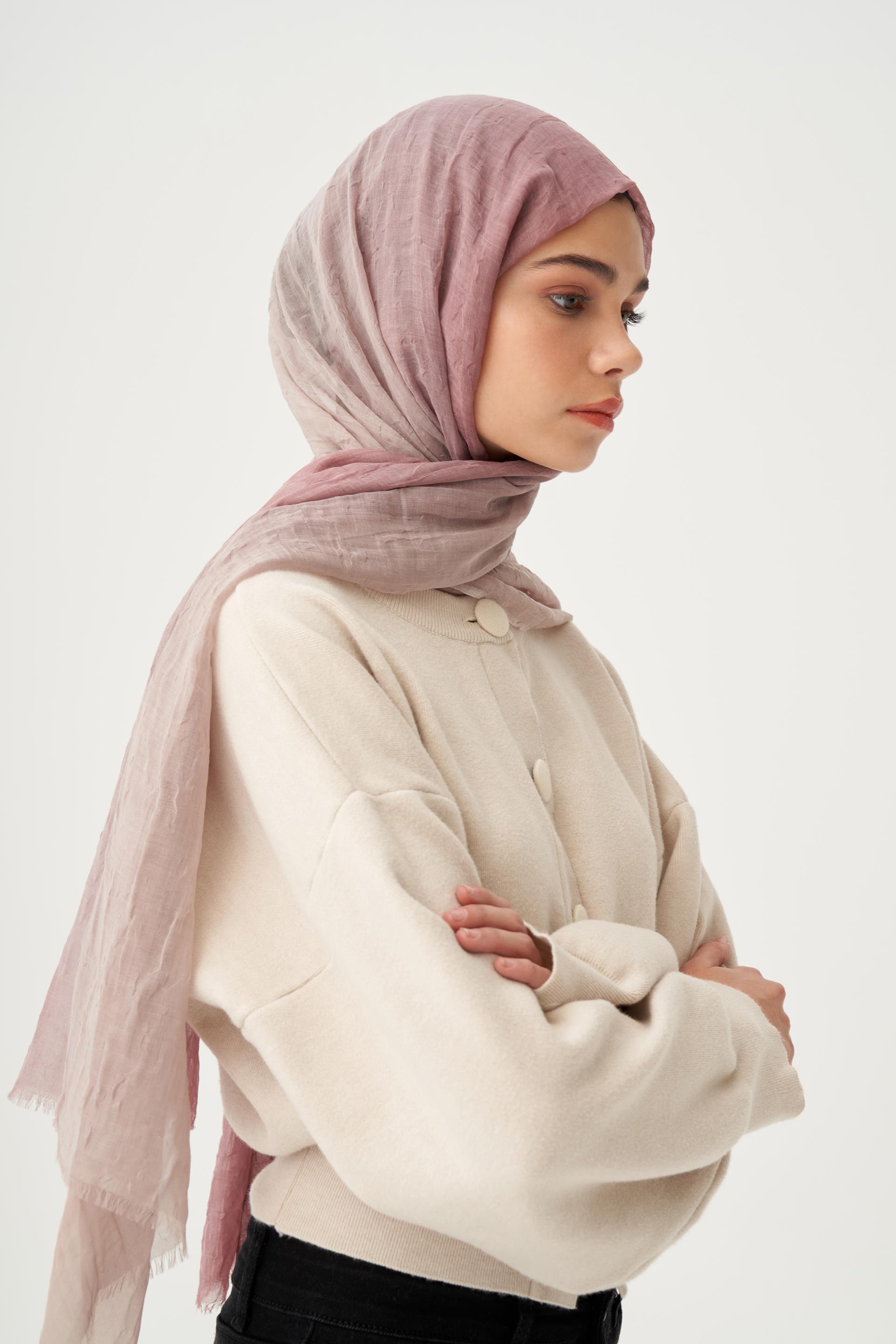 Bej-Pudra-Degrade Geçişli Şal