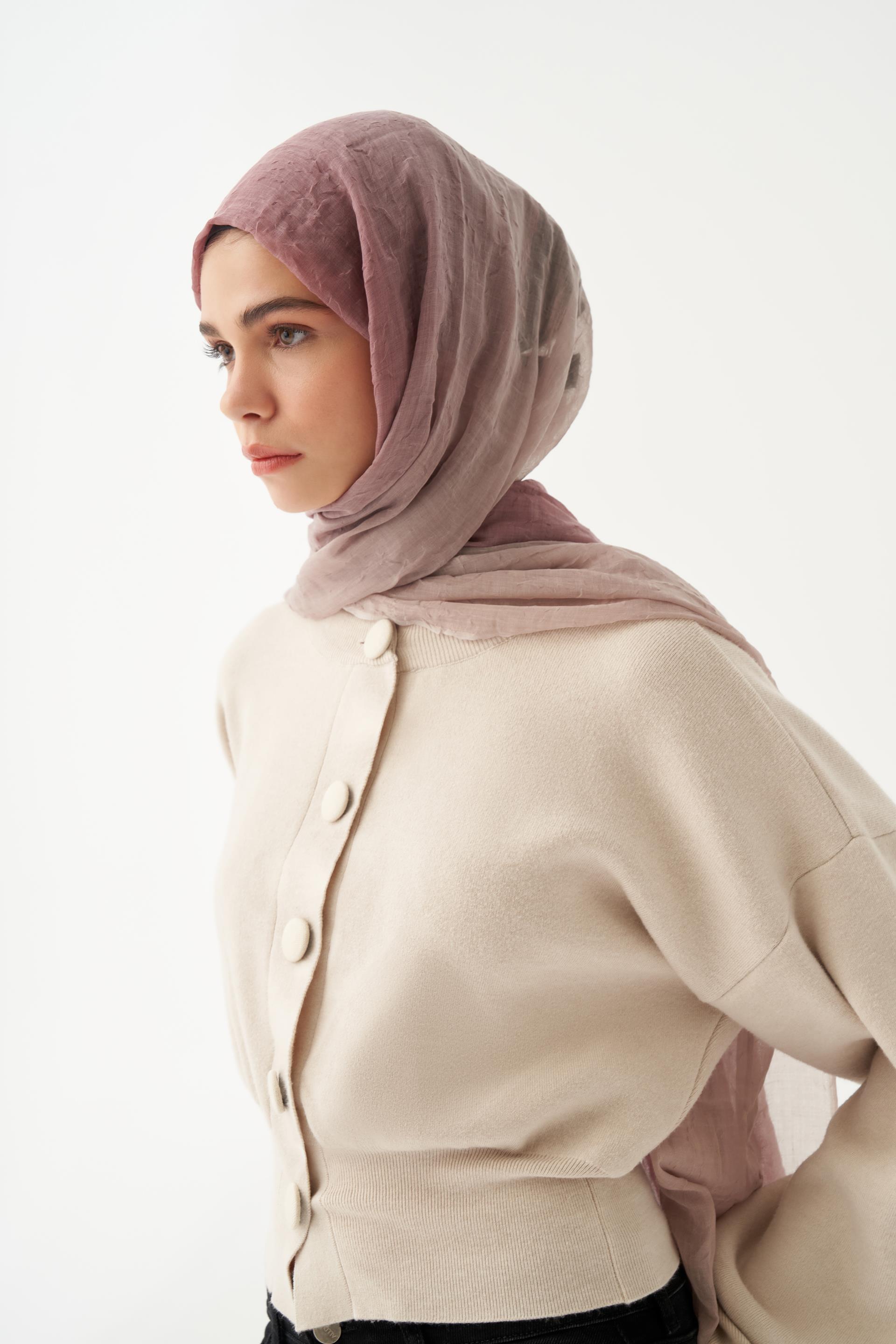 Bej-Pudra-Degrade Geçişli Şal