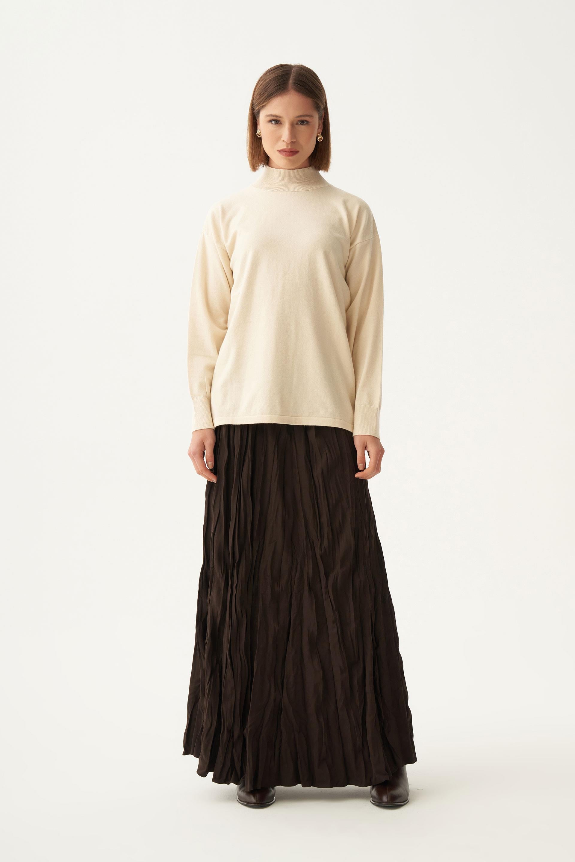 Bej-Yarım Balıkçı Kolsuz Kazak