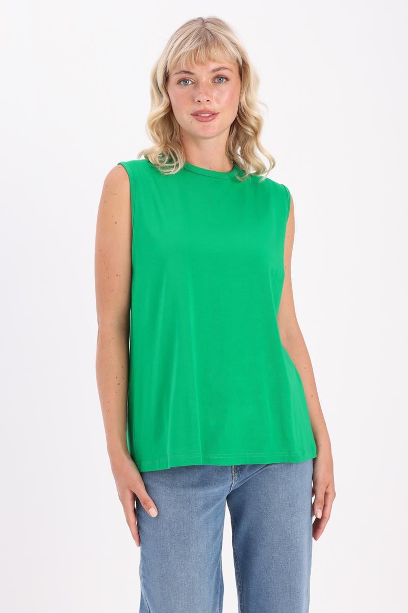 Bisiklet Yaka Kolsuz Pamuklu  T-shirt