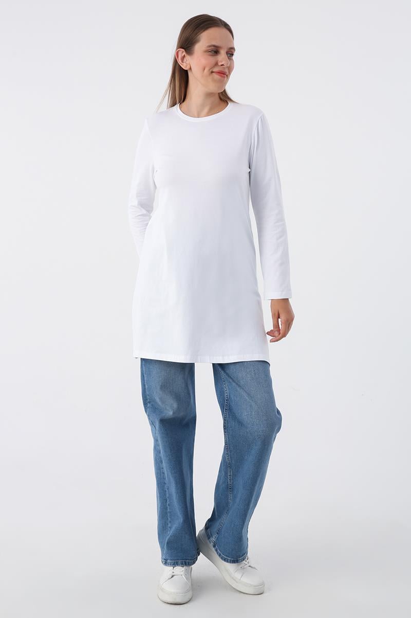 Basic Pamuklu Süprem Sweat Tunik