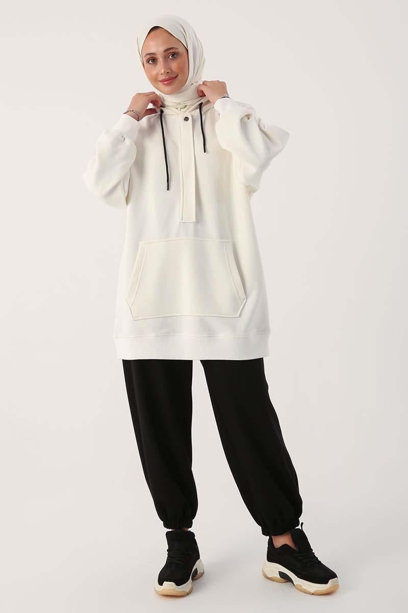 Oversize Hooded Kangaroo Pocket Sweat Tunic