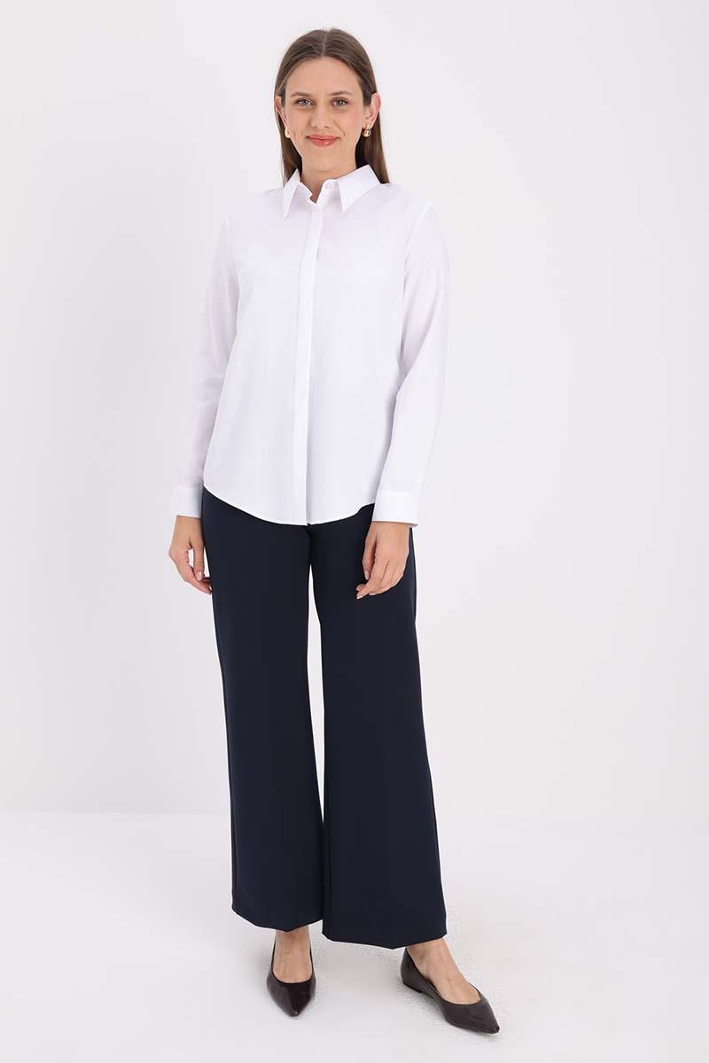 Pamuklu Gizli Patlı Gömlek 