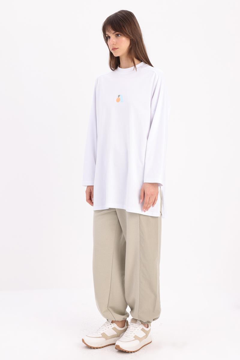 Pamuklu Nakışlı Sweatshirt