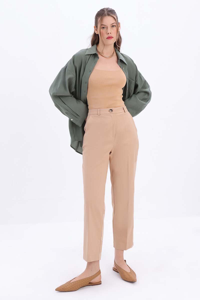 Pamuklu Rahat Kalıp Kumaş  Pantolon