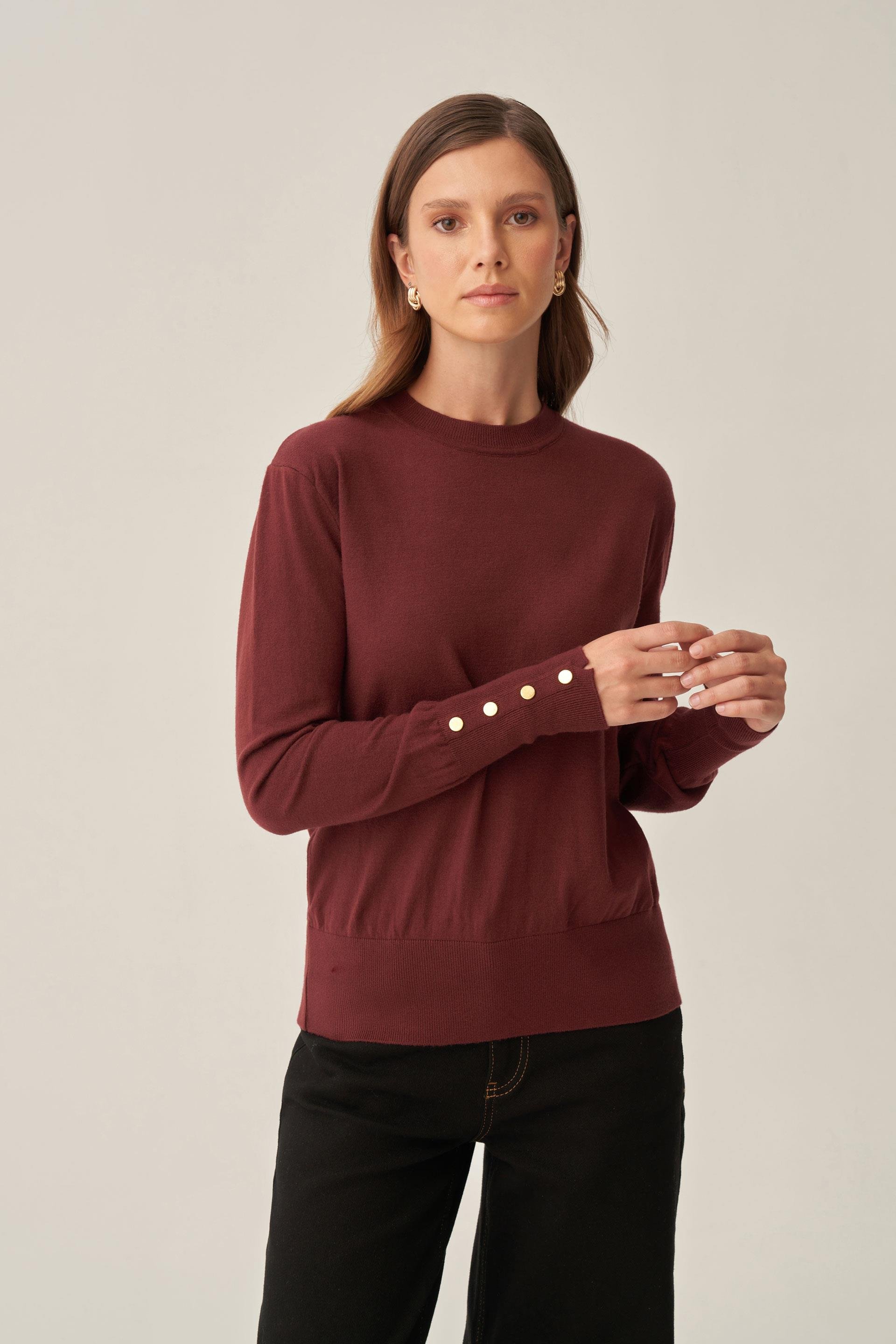 Bordo-Gold Dügmeli Kazak