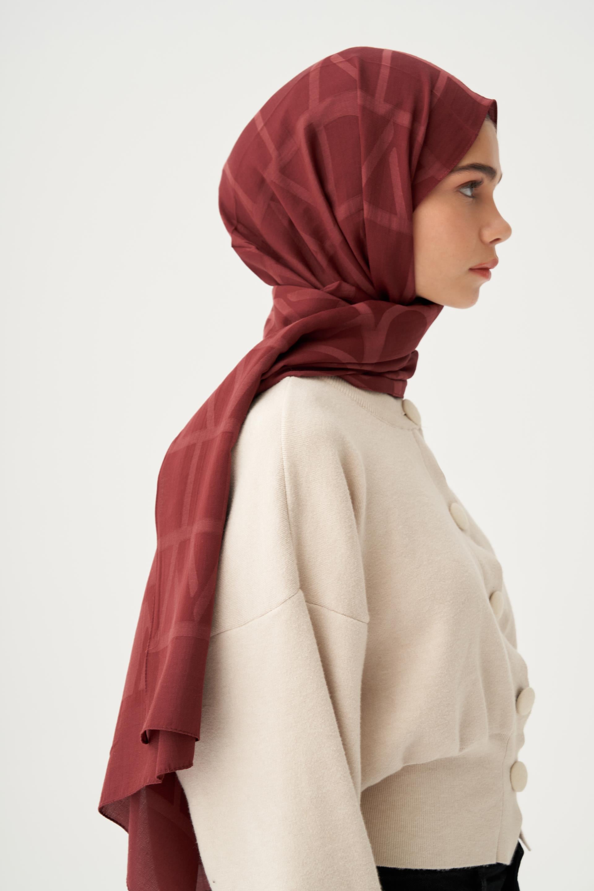 Bordo-Modal Pamuklu Şal