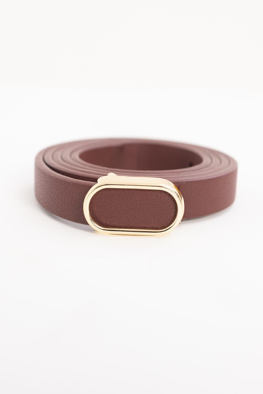Bordo-Oval Tokalı Kemer