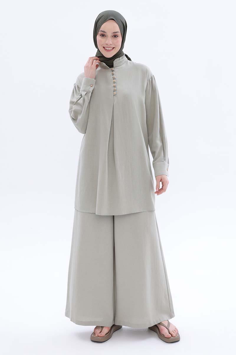 Linen Tunic With Judge Collar