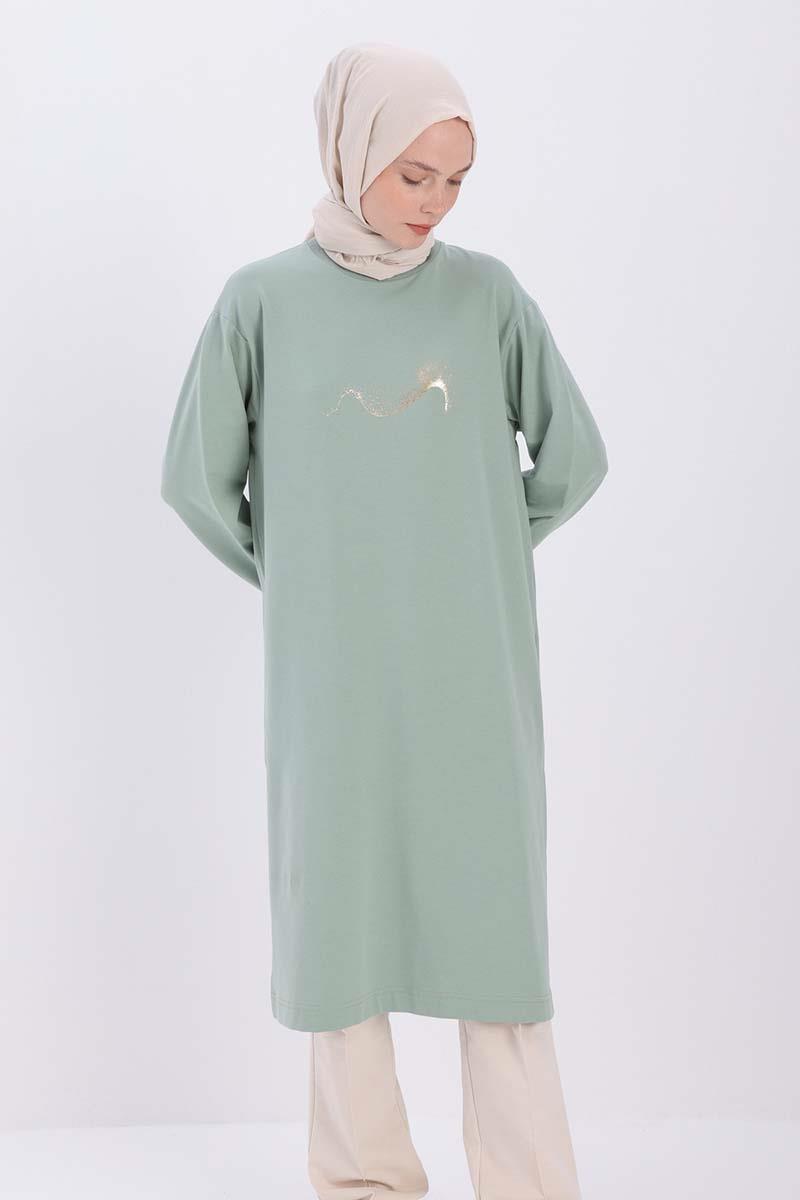 Cotton Side Slits Foil Printed Tunic
