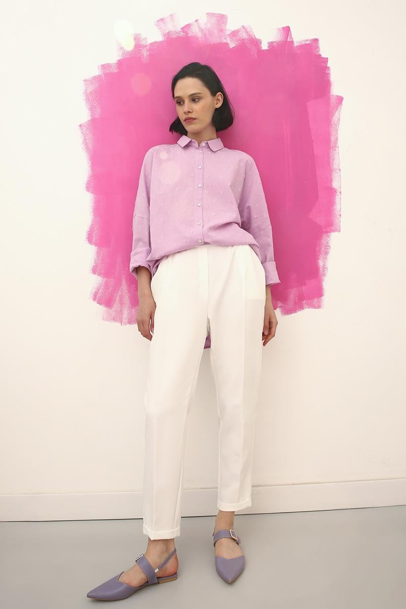 Elastic Waist Straight Pants