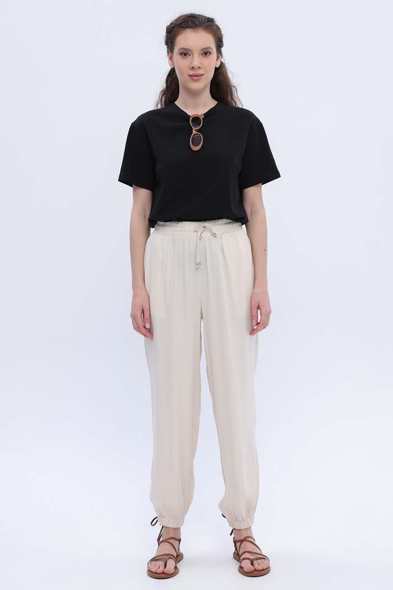Ekru-Jogger Pantolon