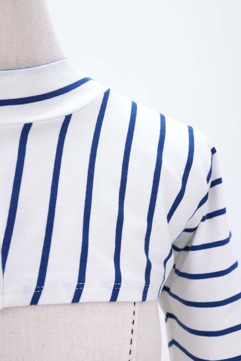 Cotton Striped Long Sleeve Crop Underwear