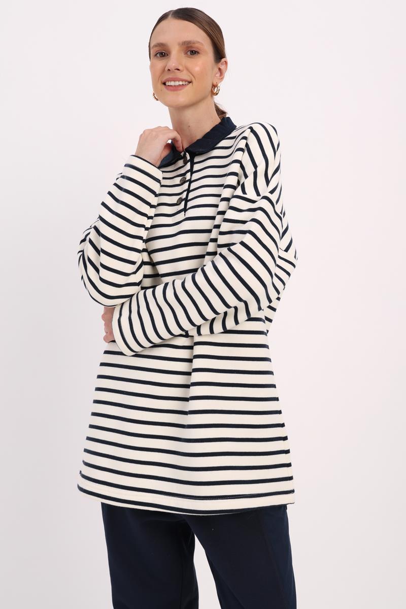 Cotton Striped Sweatshirt