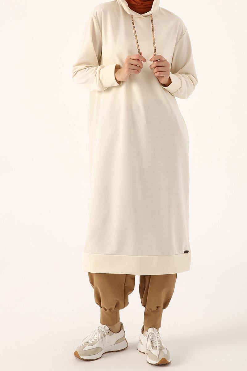 Leopard Lace Hooded Comfy Tunic