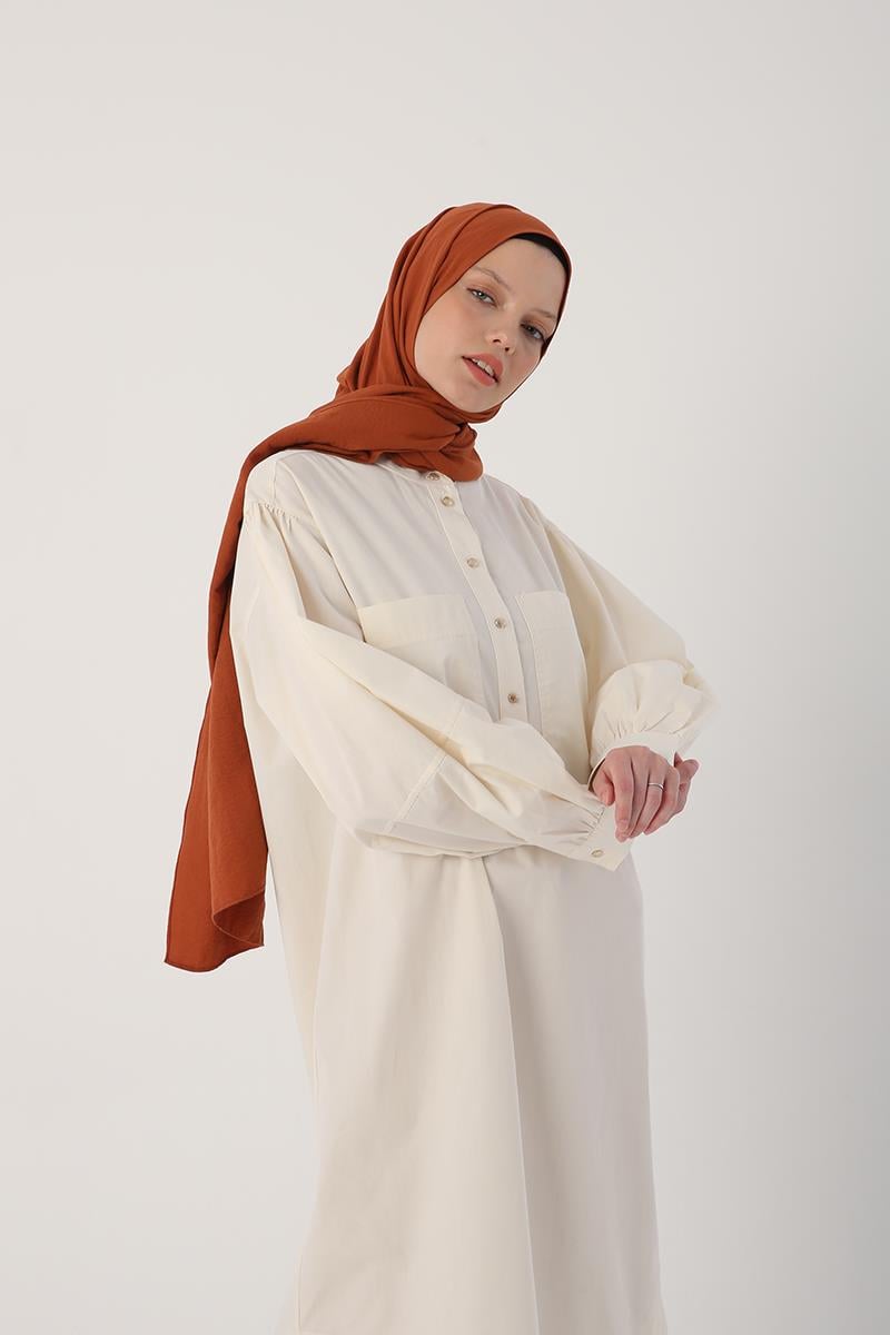 Oversize Big Pocket Skirt Oval Cut Long Tunic