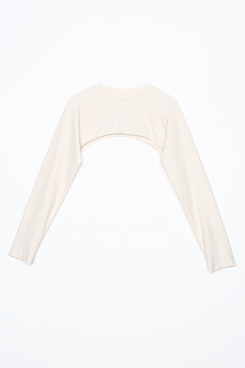 Cotton Long Sleeve Stand Collar Crop Underwear