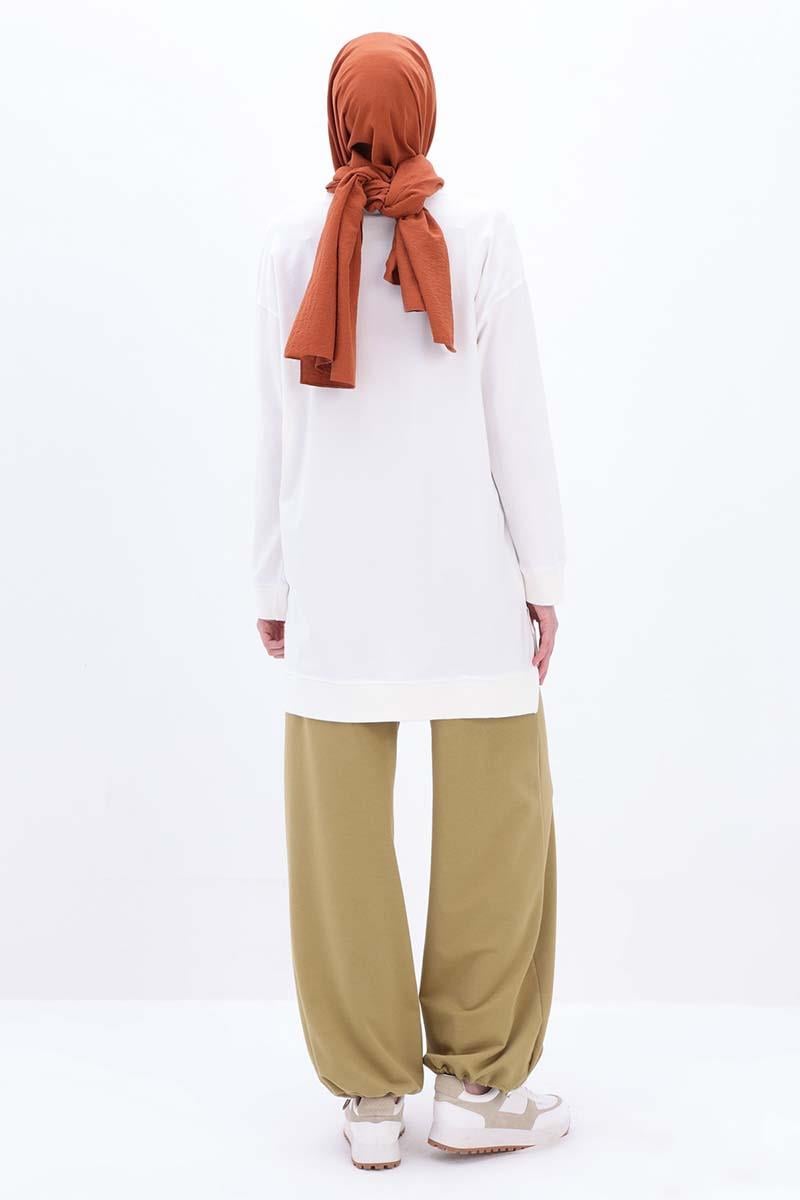 Cotton Sweat Tunic with Slit Detail