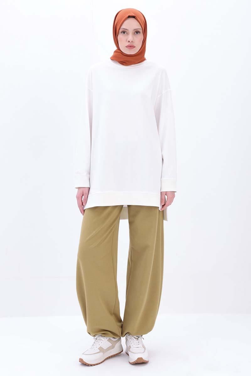 Cotton Sweat Tunic with Slit Detail