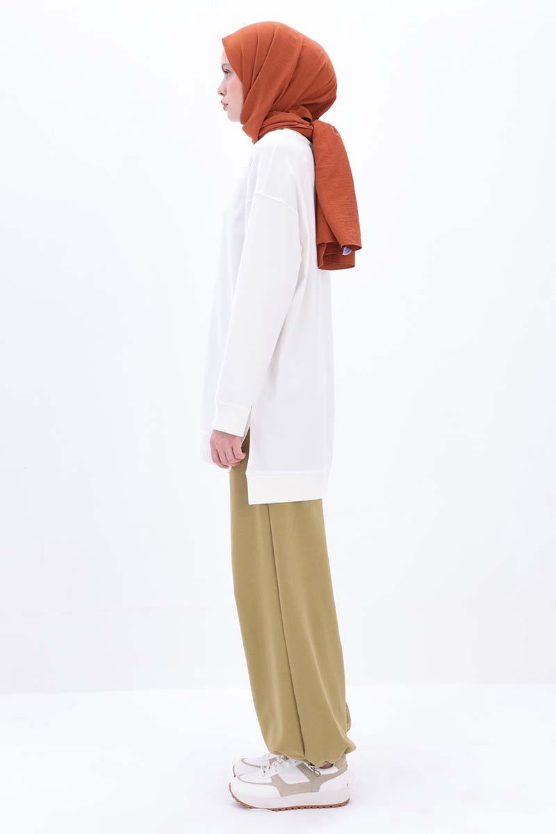 Cotton Sweat Tunic with Slit Detail