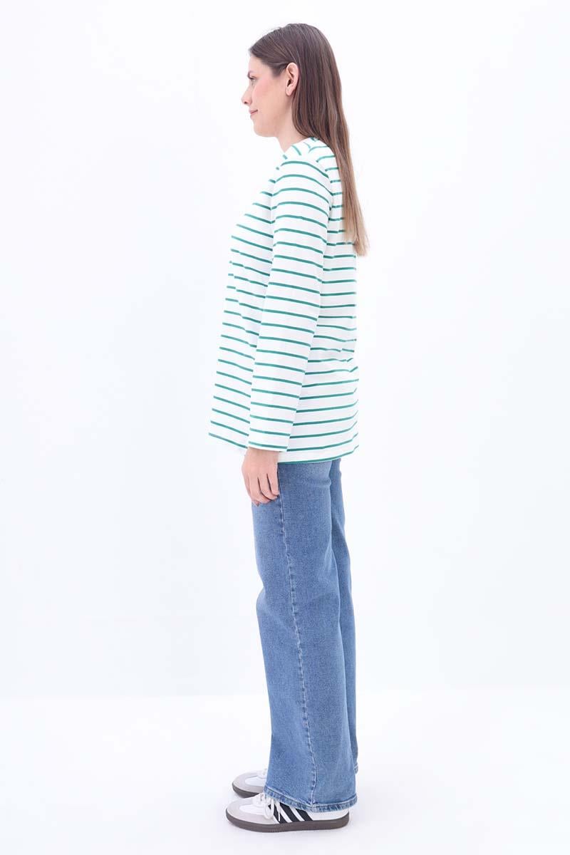 Pamuklu Çizgili Tshirt Tunik