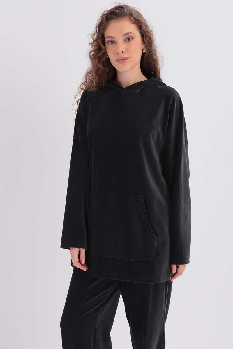 Hooded Kangaroo Pants Suit With Pockets