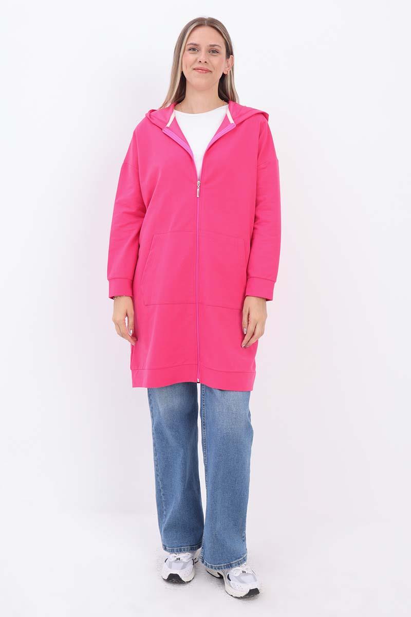 Hooded Zipper Front Sweat Cardigan