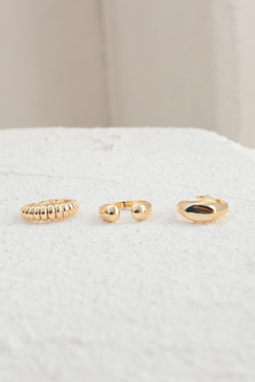 Gold-3'Lü Yüzük Seti