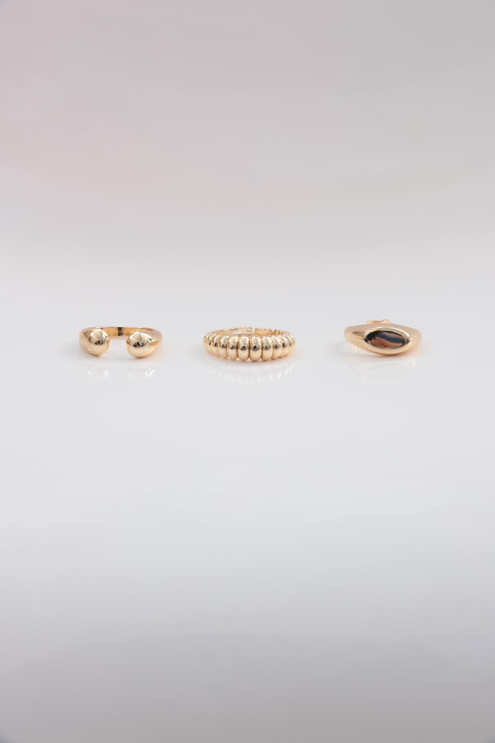 Gold-3'Lü Yüzük Seti