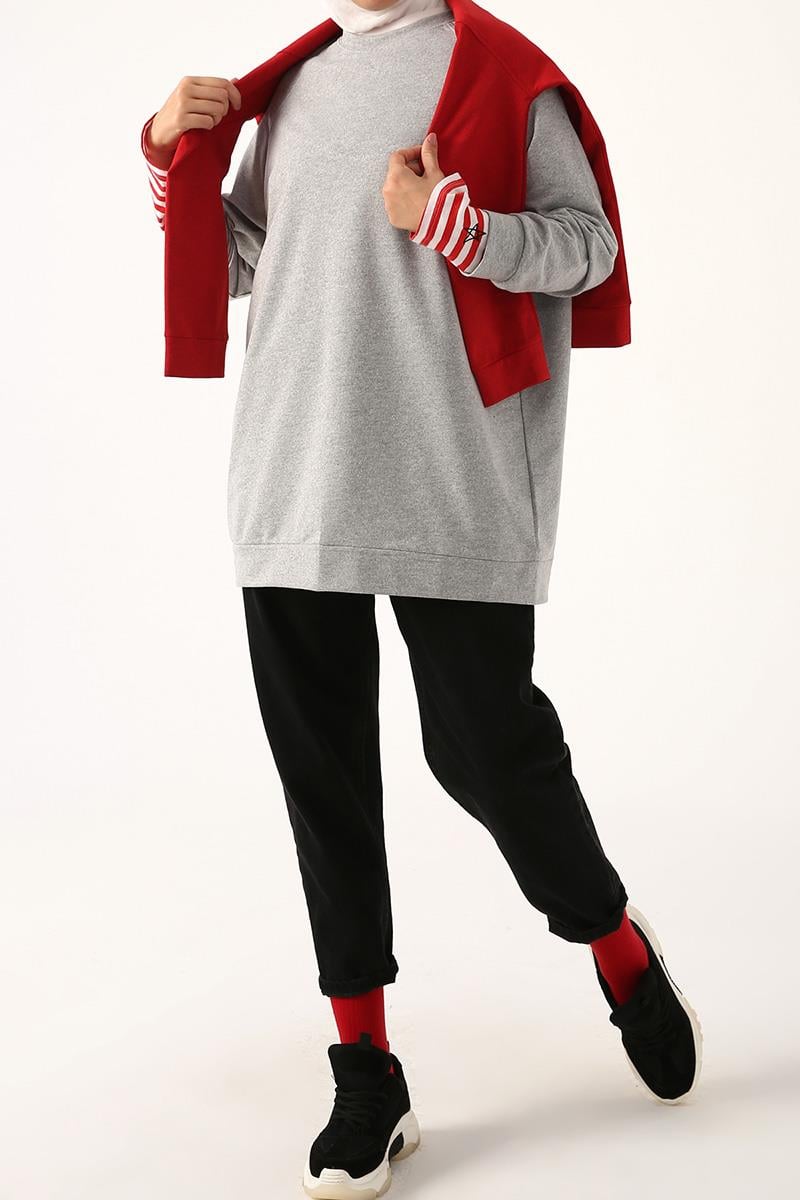 Reglan Kol Basic Sweat Tunik