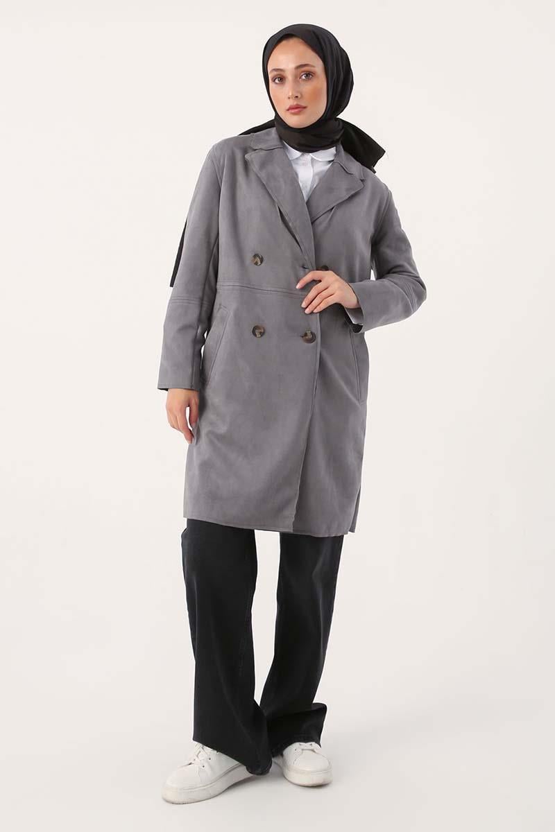 Süet Kruvaze Blazer Ceket