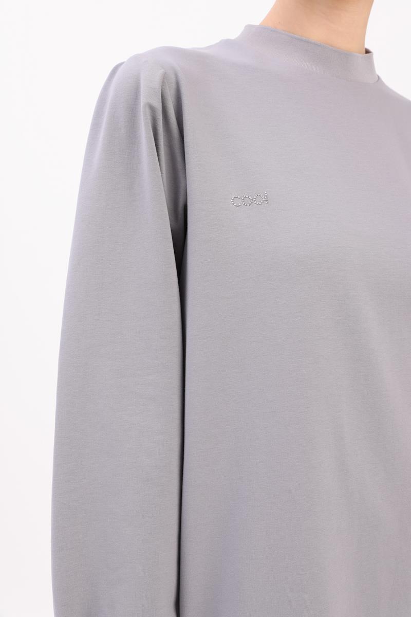 Omuzları Pileli Yanı Yırtmaçlı Tunik