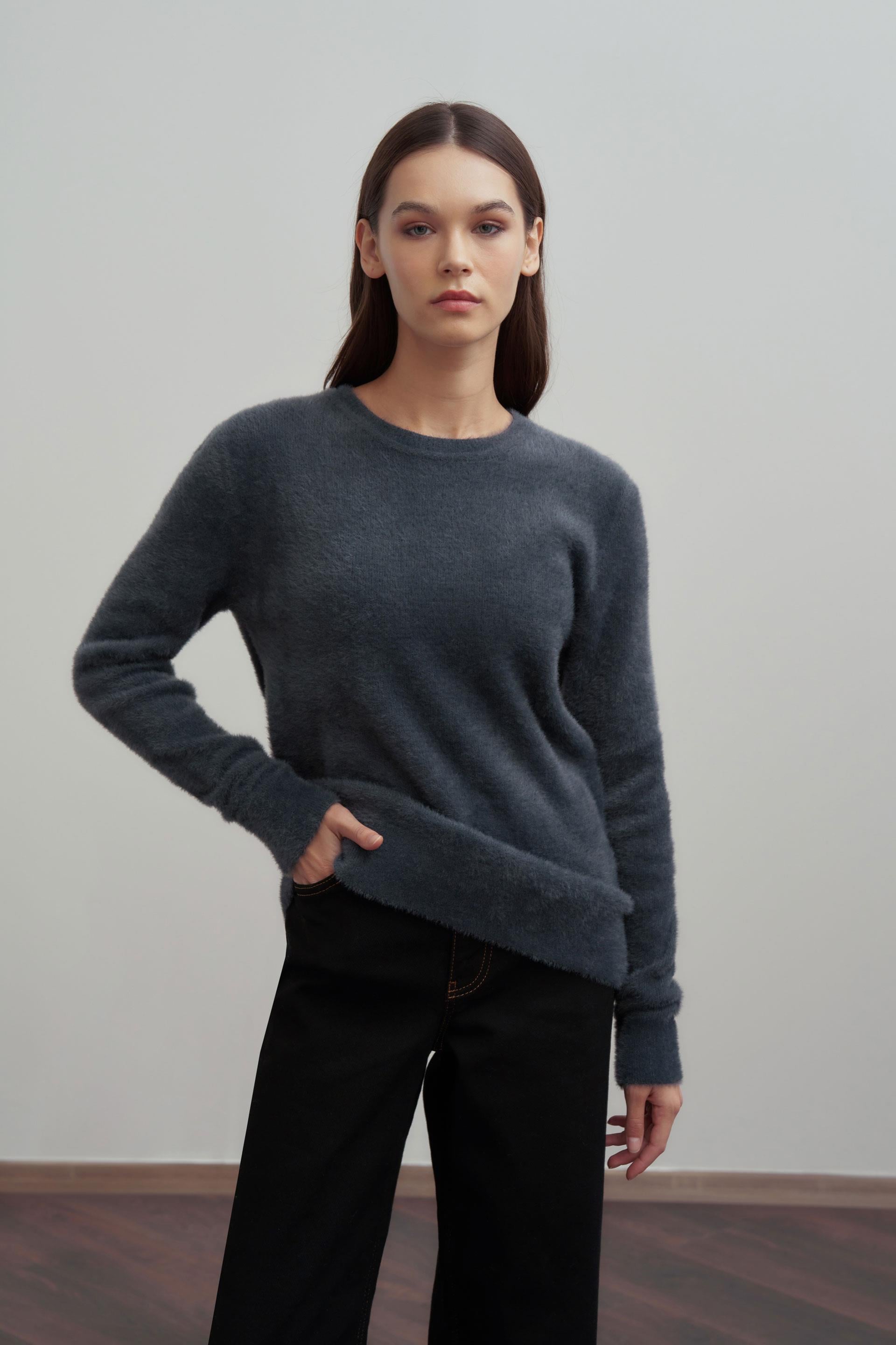 Gri-Yumuşak Dokulu Kazak