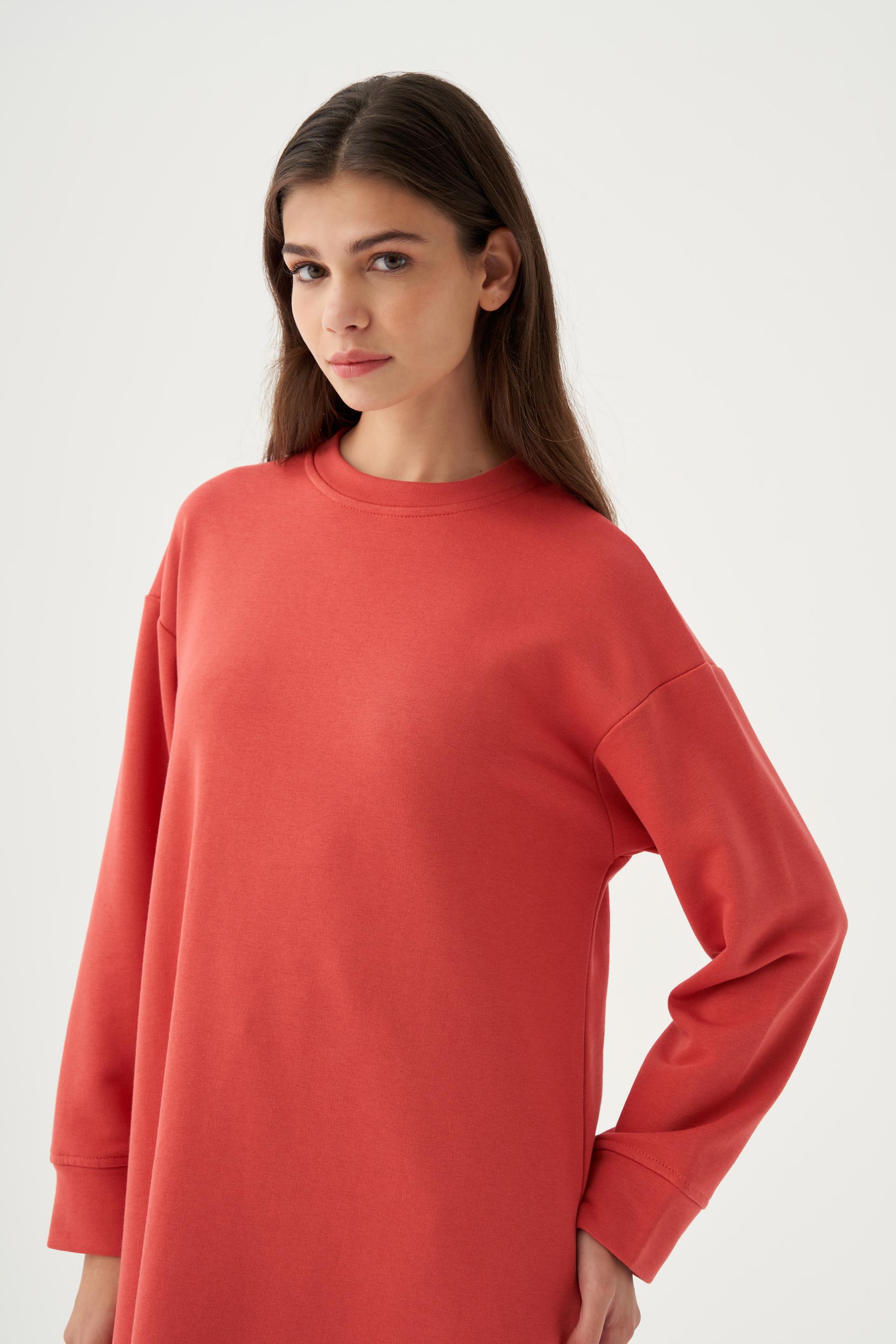 Gül-Yumuşak Dokulu Sweatshirt