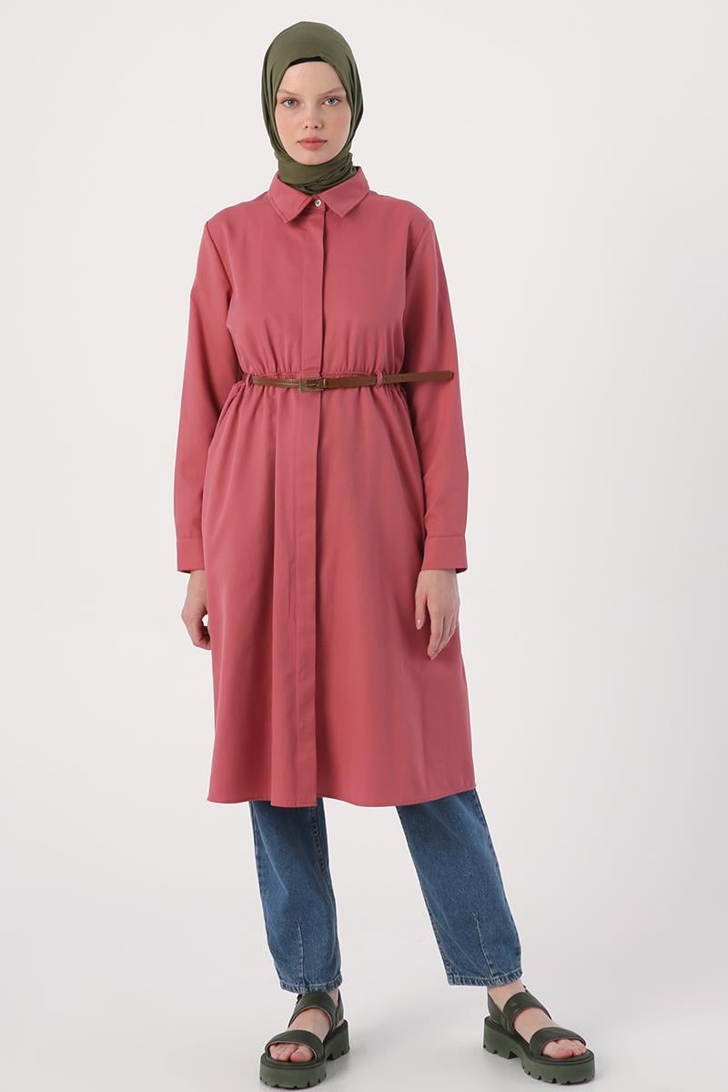 Long Shirt Tunic With Belt