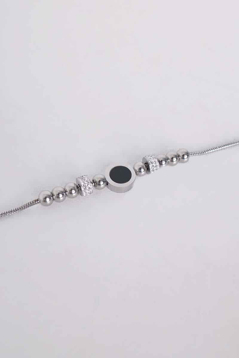 Taşlı Charmlı Çelik Bileklik