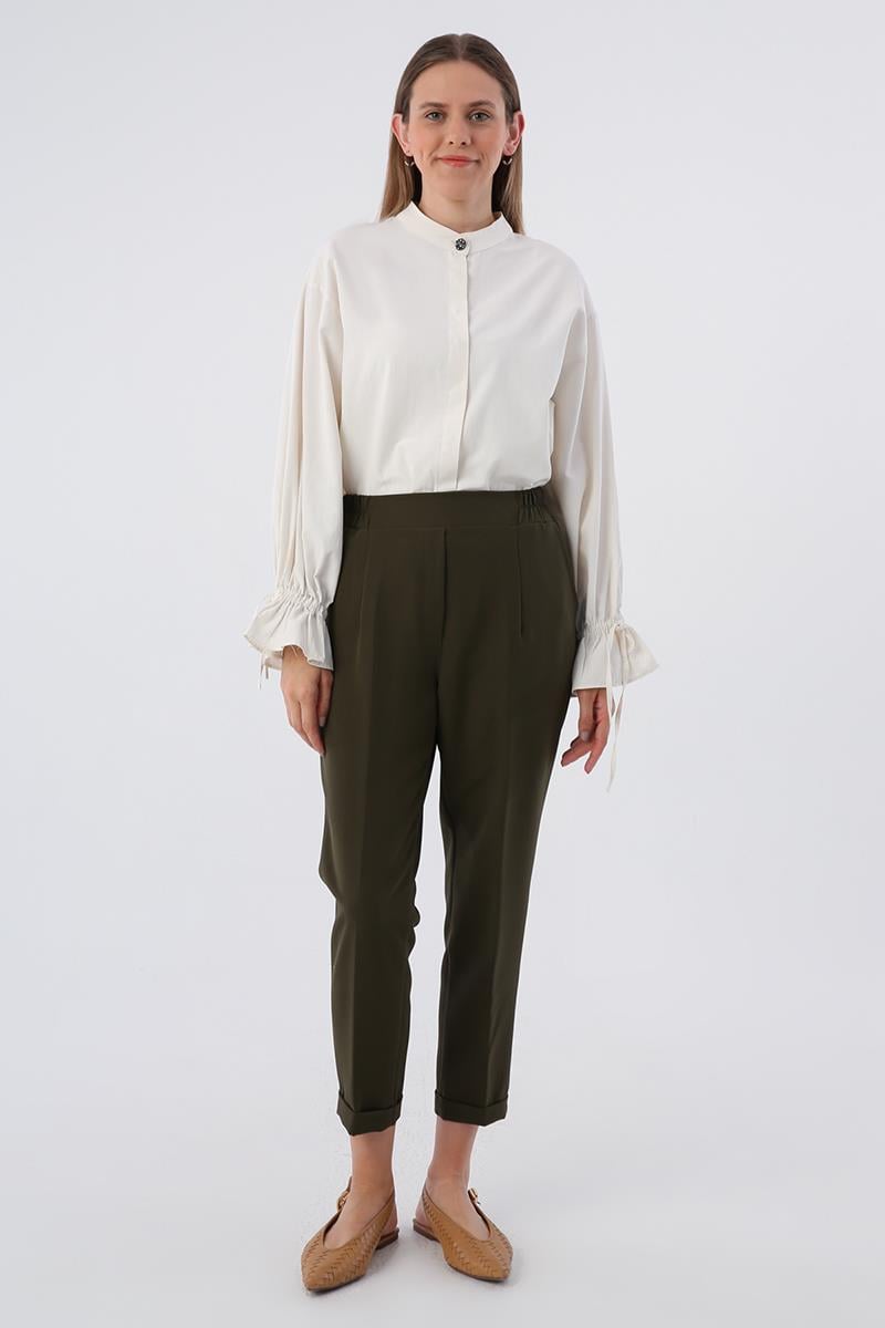 Cepli Beli Lastikli Pantolon