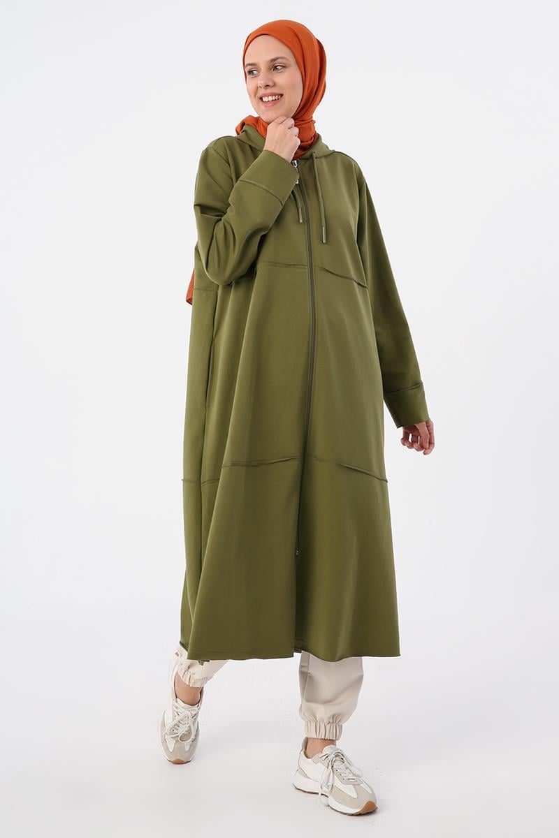 Plus Size Hooded Long Cardigan