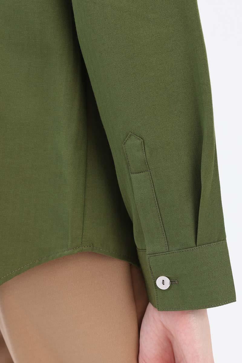 Pamuklu Gizli Patlı Gömlek 