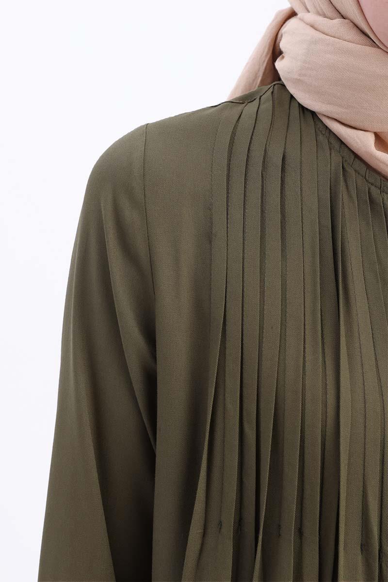 Pileli Viskon Elbise