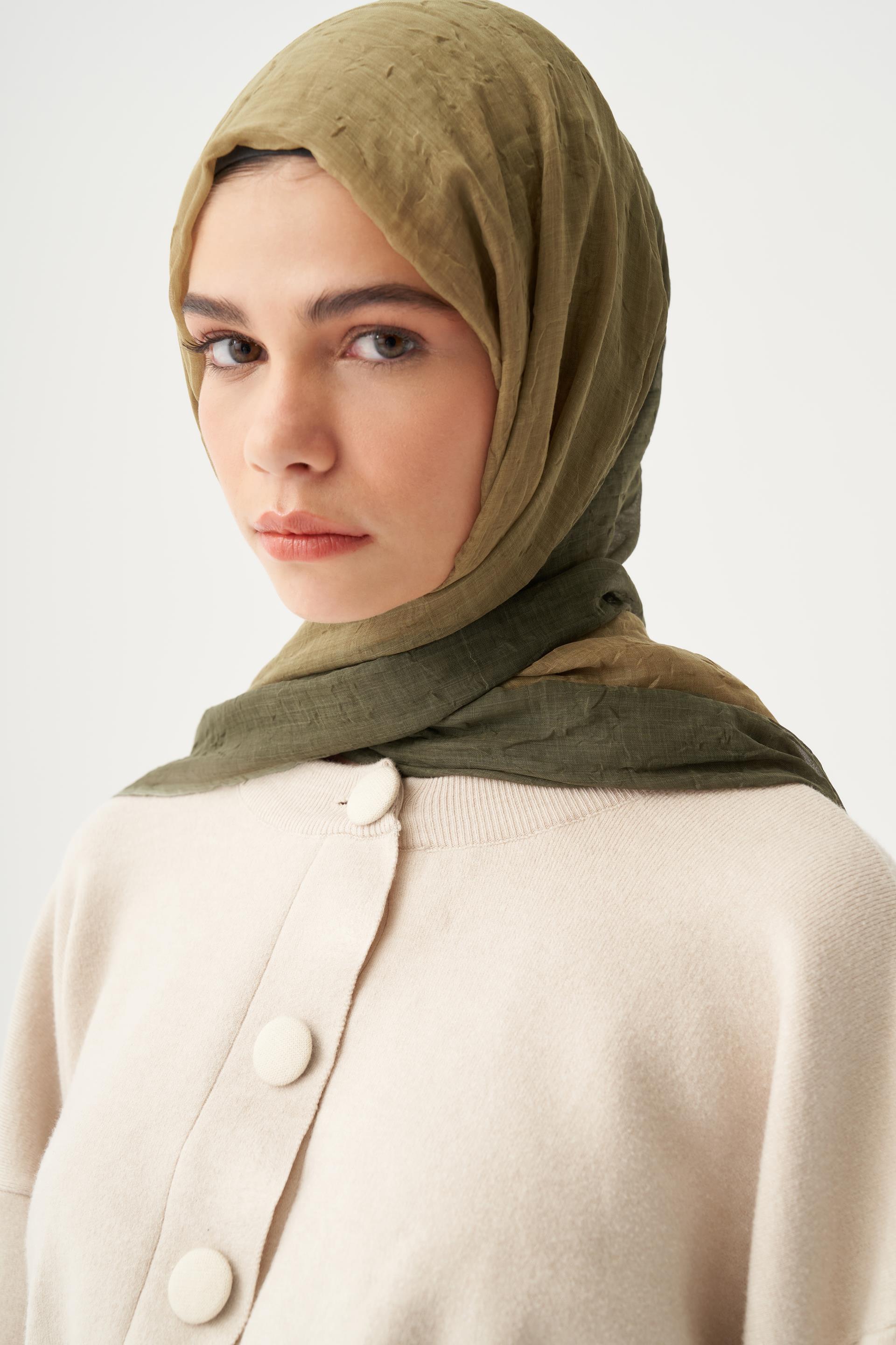 Haki-Zeytin-Degrade Geçişli Şal