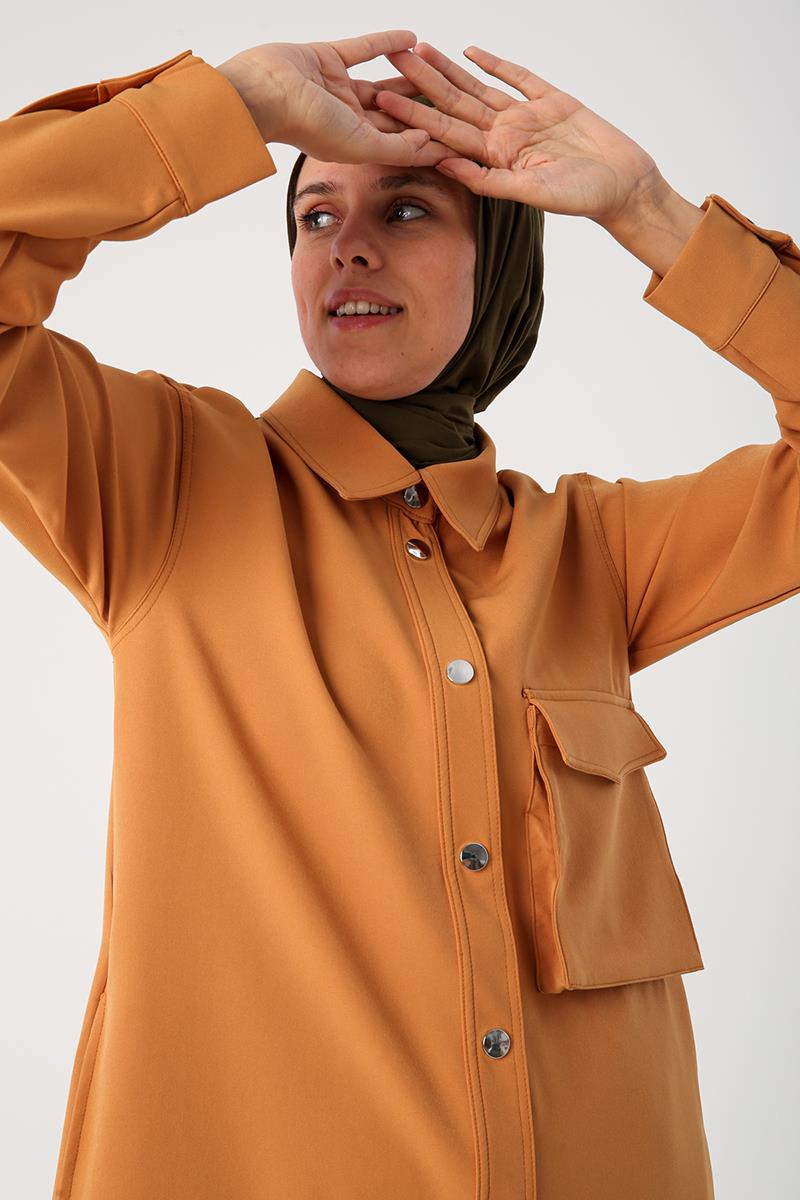 Tek Cepli Çıtçıtlı Gömlek Tunik